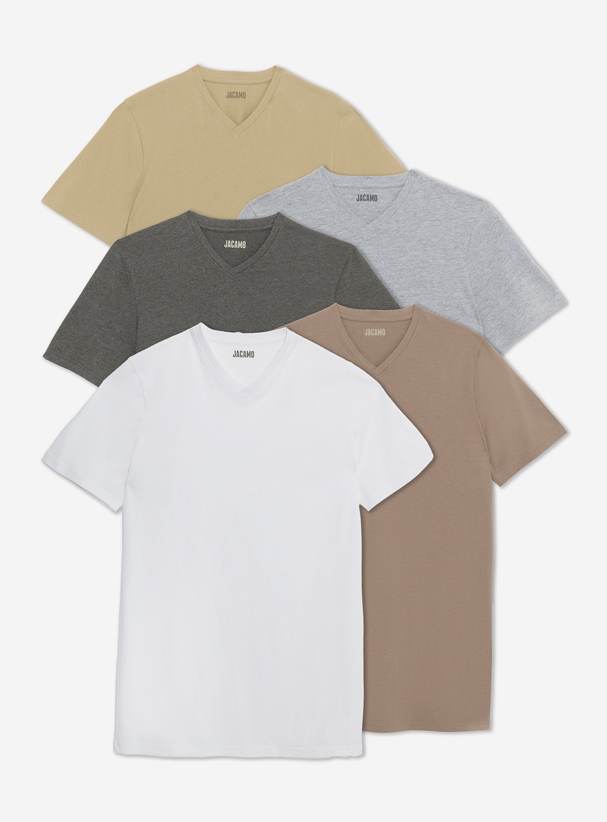 JACAMO 5 Pack V Neck T-Shirt Extra Long 1XL - Image 5 thumbnail